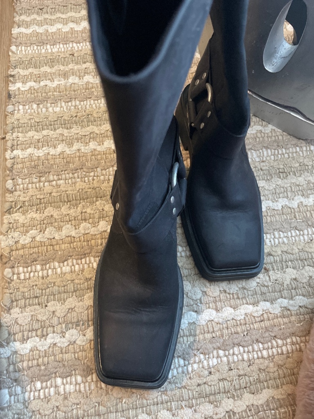 Vagabond Black Mid Calf Moto Boots Size 41 US Size 10